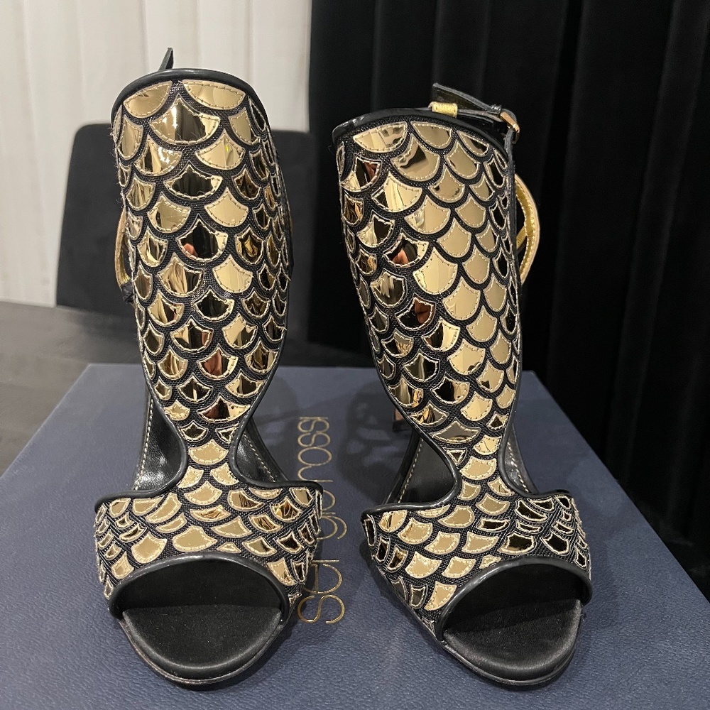 Sergio Rossi Scarpe Donna Sandal Heel Size 36.5